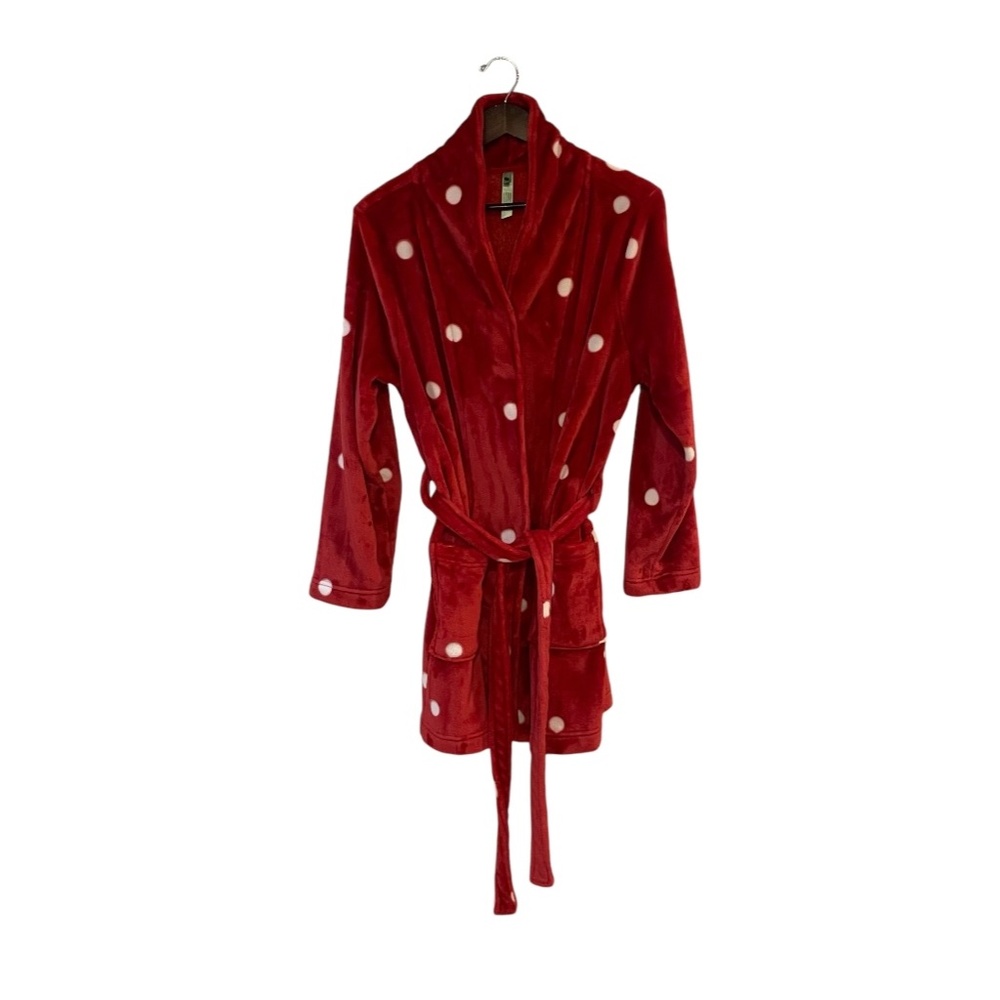 Honeydew Plush Red Polka Dot Women’s Robe Sz S/M